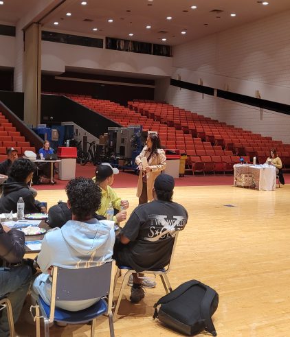 Speaker talking about manufacturing careers